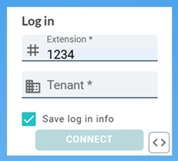 Light-themed mini WAC login page